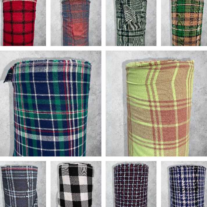 Terlaku Kain Katun Flanel Kotak Uniqlo Harga 5 Meter Bahan Flanel Kemeja Uniqlo