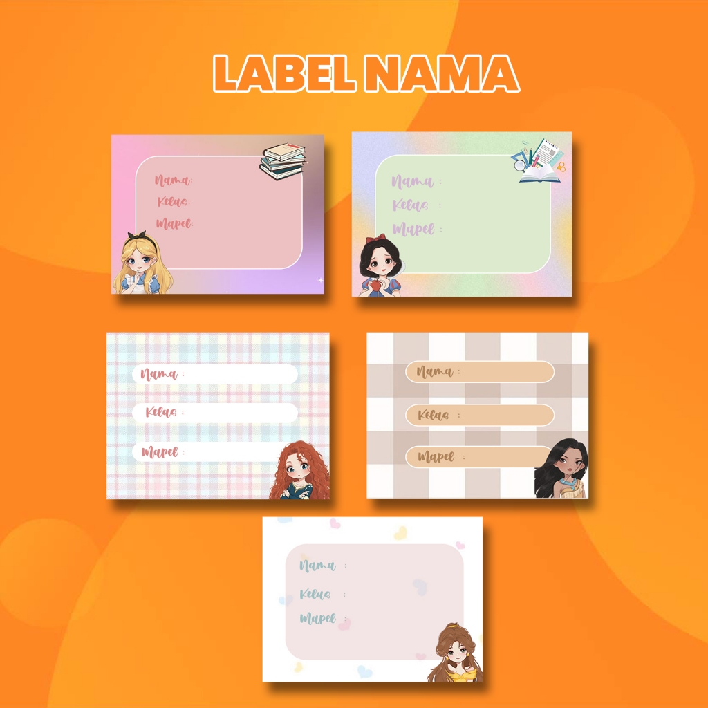 

BM Sticker Label Nama Persegi Edisi Disney II Sticker Buku Pelajaran II Custom