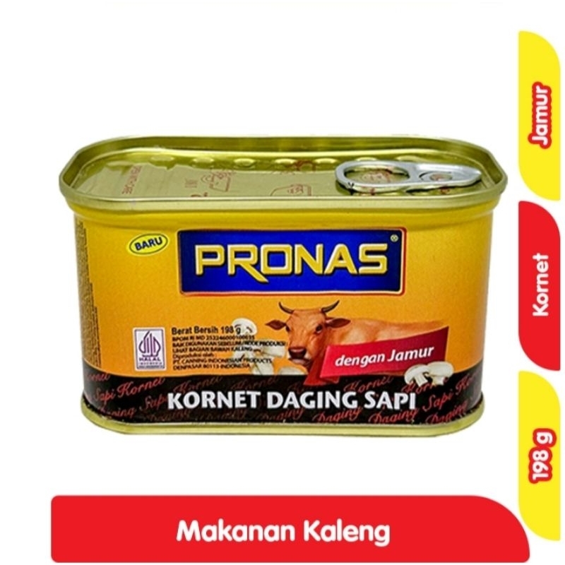 

Pronas Kornet Daging sapi dengan Jamur Kaleng 198gr