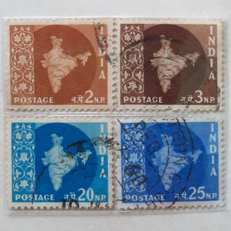 

Perangko India Map of India Tahun 1959-1963 set 4pcs