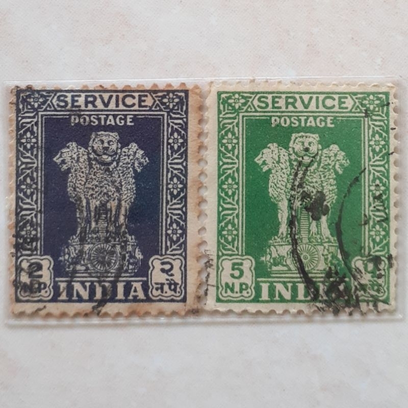 

Perangko India Service Capital of Asoka Pillar Tahun 1957-1984 set 2pcs