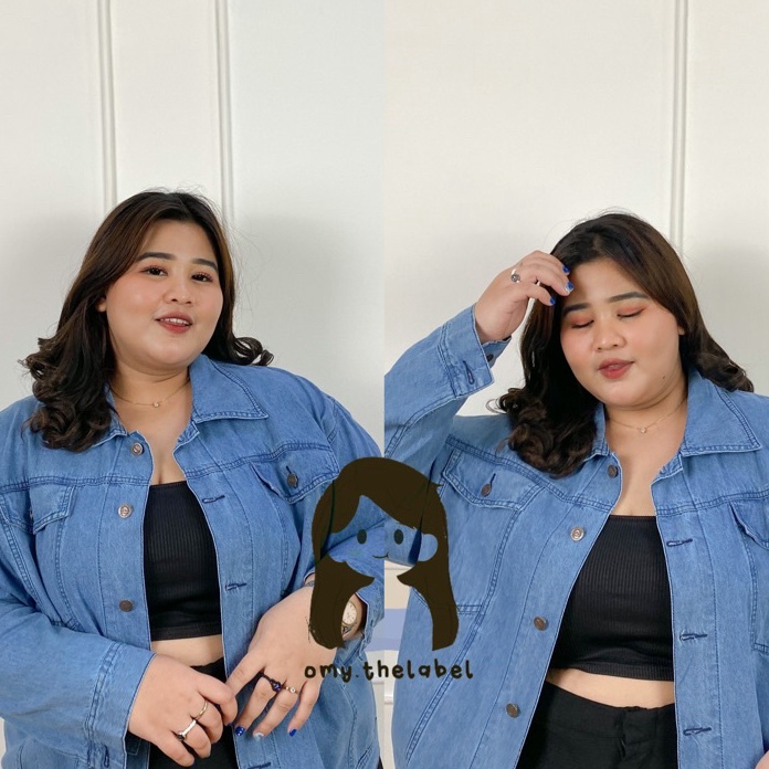 Terlaris Karin Jacket Jeans  Super Jumbo  Jaket Jeans Jumbo  Denim Jacket Jumbo  Jaket Big Size Wani