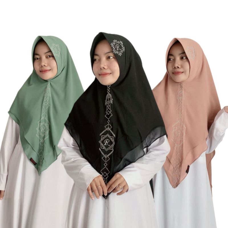 Khimar Ceruty Jumbo 2 layer Payet /Khimar Zalika Matt Ceruty Babydoll