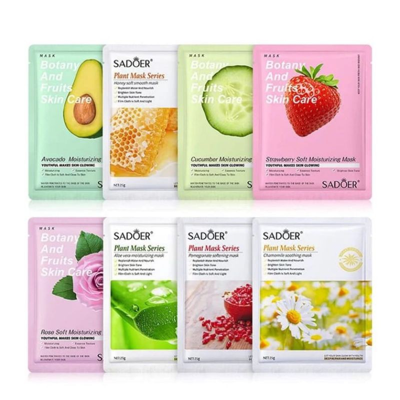 SADOER Plant Mask Series/ Sheet Mask/ Masker Wajah/ Pelembab Wajah
