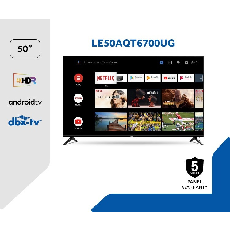 AQUA Elektronik LE50AQT6700UG - 50 Inch Smart TV Android 4K HDR khusus batam