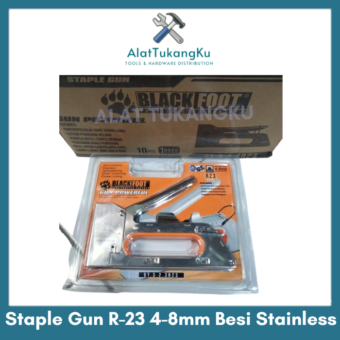 

Blackfoot Staples Tembak Powerfull R-23 / Stapler Gun Besi Stainless 4-8mm / Hekter Tembak