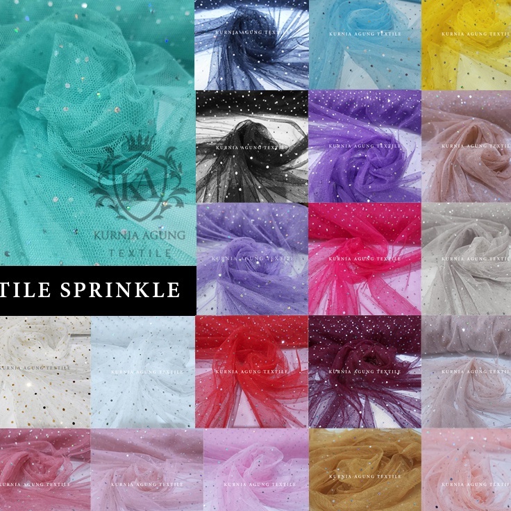 Terbaru 33 Soft Tulle Gliter Meteran Kain Tile Sparkling Sprinkle Tile Diamond Halus Glitter 5cm Mur