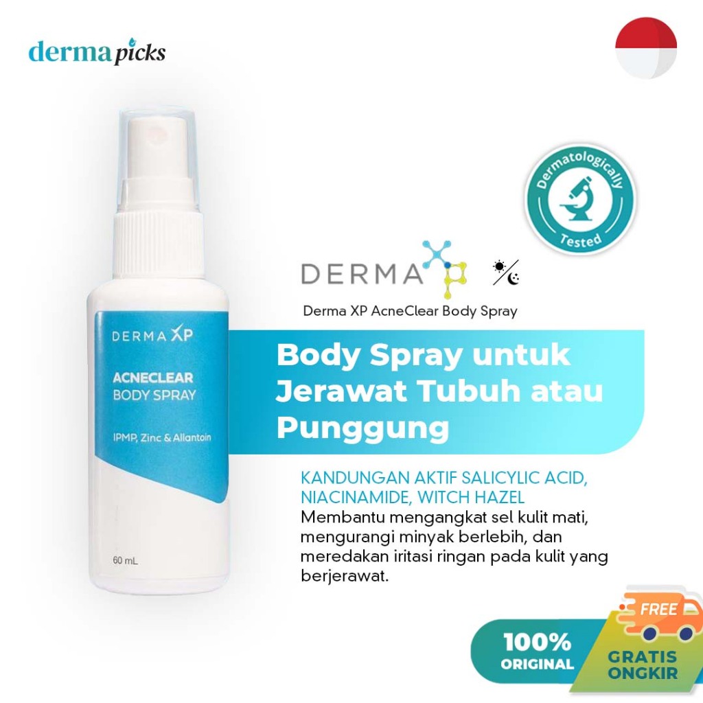 DERMA XP ACNECLEAR BODY SPRAY - Spray untuk Jerawat Tubuh