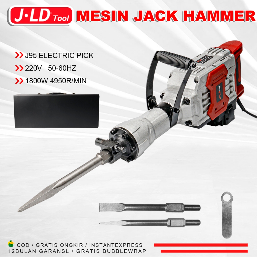 JLD Mesin Jack Hammer Bobok Beton 1800W Demolition Hammer Mesin bobok beton Jack hammer drill J95