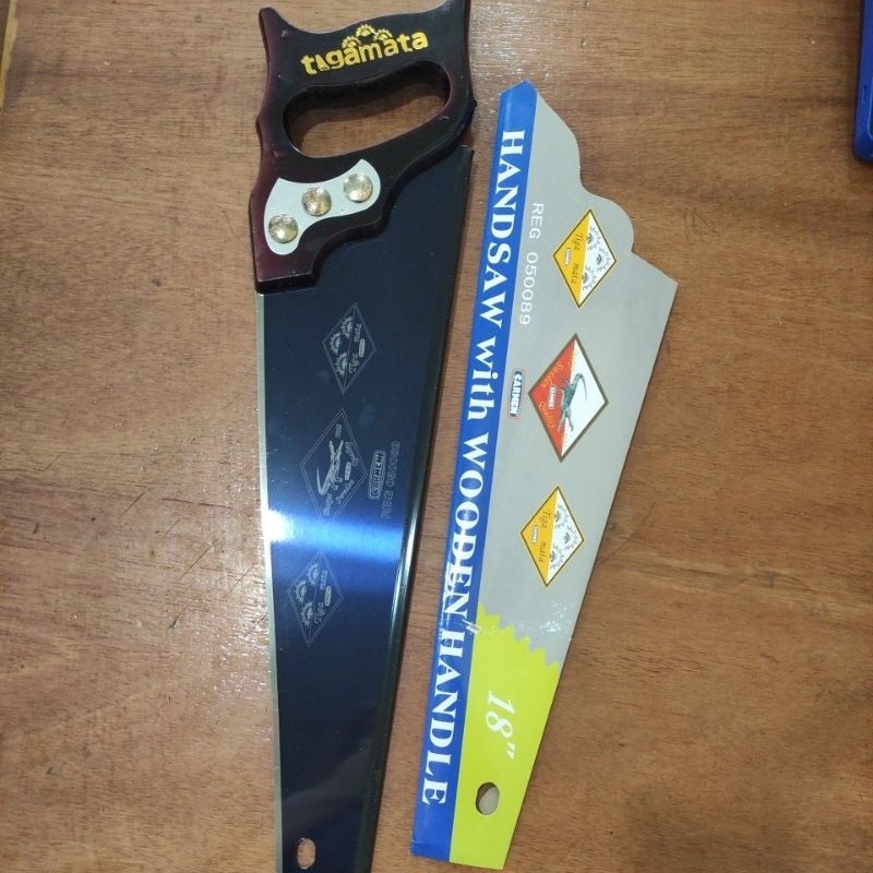 gergaji tangan cap 3 Mata 18"/gergaji kayu potong dan belah 18"