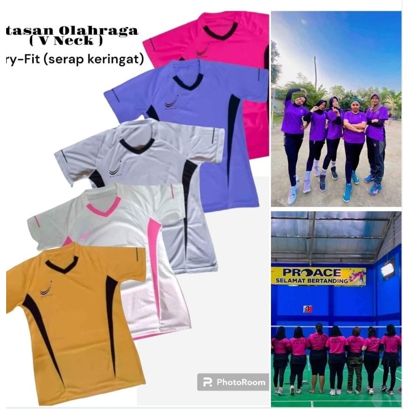 pakaian Baju Atasan Kaos Olahraga senam aerobic aerobic zumba gym jogging joging  ber sepeda voli vo
