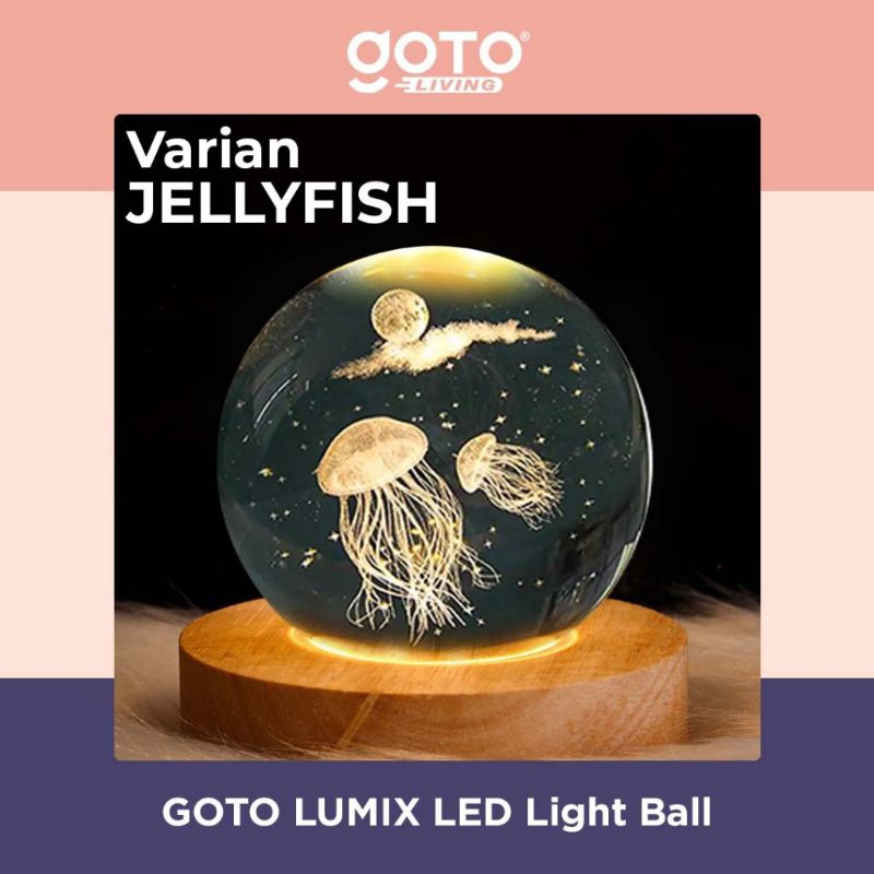 lampu tidur hias led bola kristal