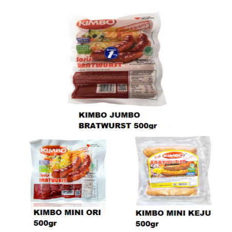 

Kimbo Sosis Jumbo Bratwurst/Mini Ori/Mini Keju 500gr