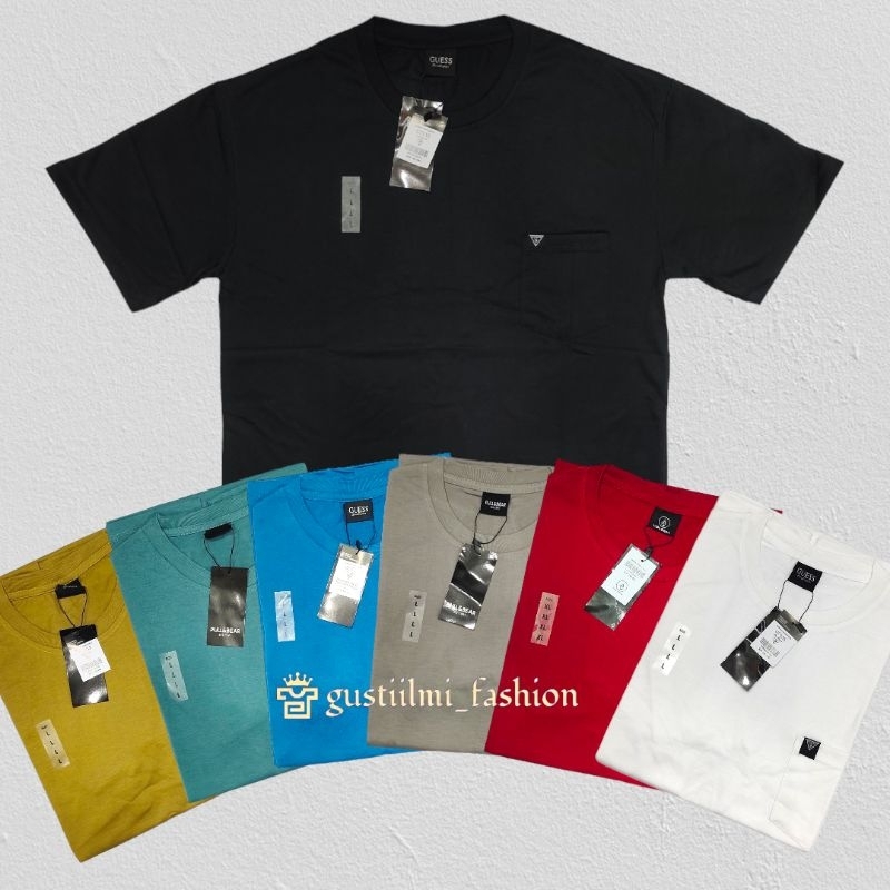 Kaos polos kantong pria  Kaos motif simpel Baju kaos polos lengan pendek  Baju kaos pria wanita