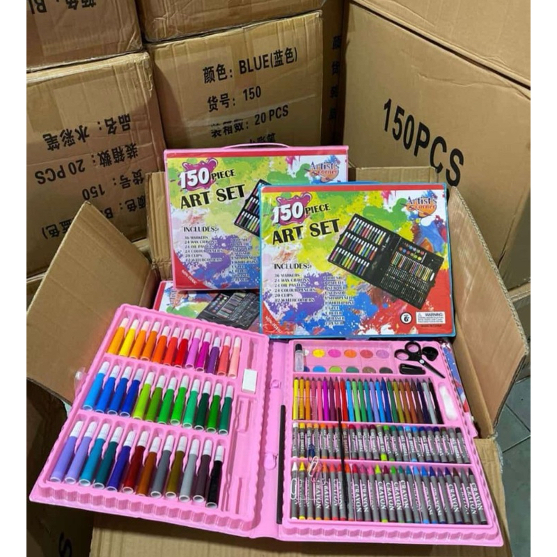 

Arabela❤️ 150Pcs Crayon Set Art Set Isi 150 Pcs Pensil Warna Set Anak Crayon Full Set Alat Lukis Cat Krayon