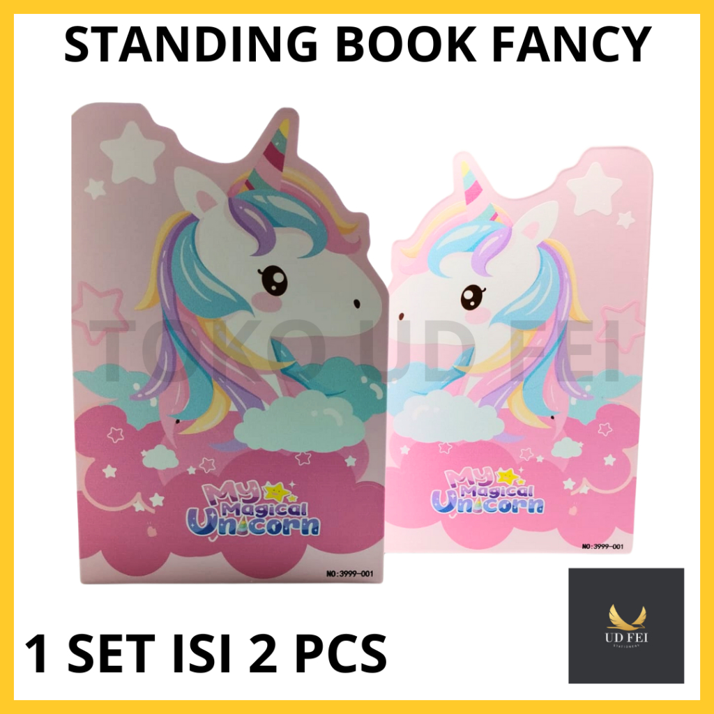 

(1 SET ISI 2) Book stand Fancy / sandaran buku/ Pembatas Buku Besi / Penyangga Buku / Book End