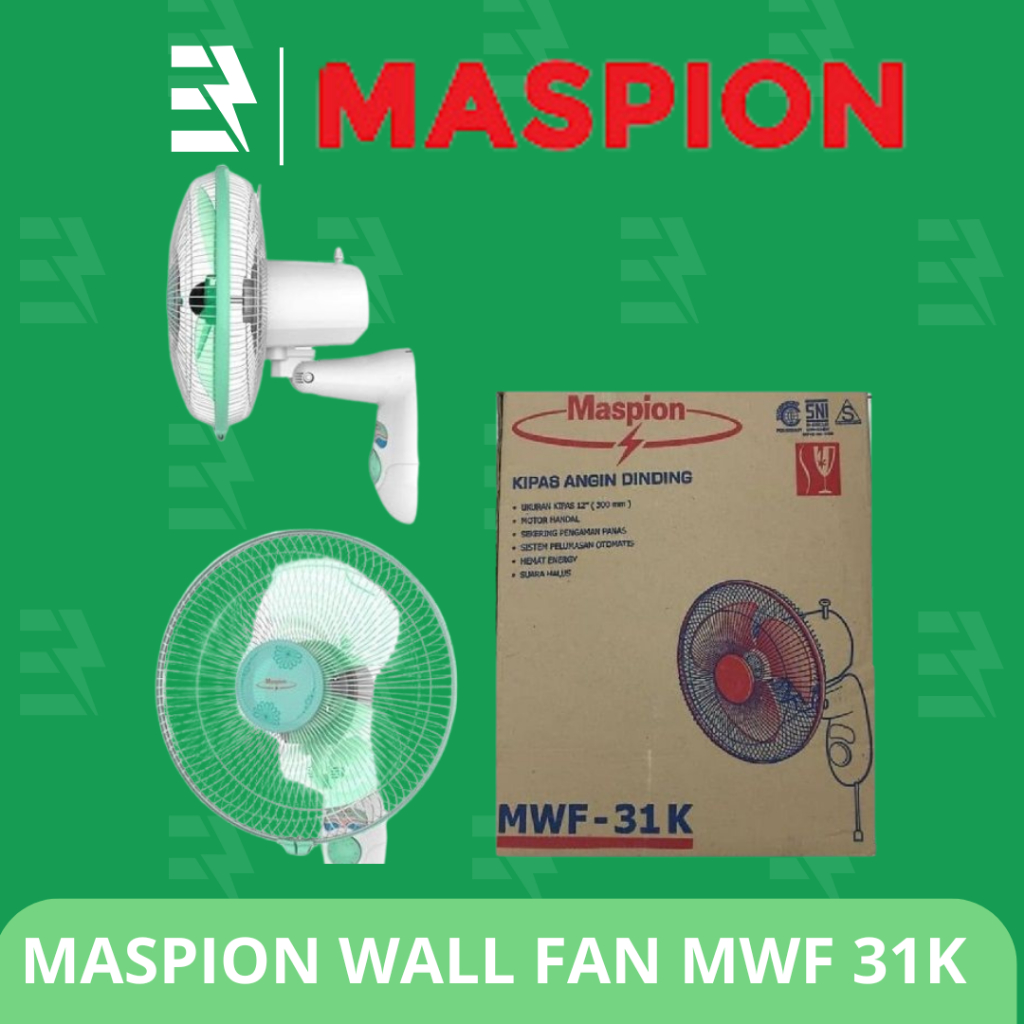 Kipas Angin Dinding / Wall Fan Maspion MWF-31 K / MWF-31K / MWF31K 12 Inch