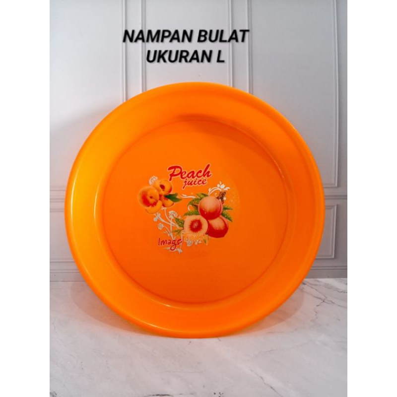 NAMPAN BULAT / NAMPAN BULAT PLASTIK / NAMPAN MOTIF BUNGA / NAMPAN SAJI / NAMPAN BUNDAR