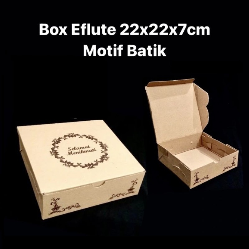 

( 5 pcs ) Kardus Eflute Kemasan Hampers Souvenir Box Hampers Packaging Motif Batik Ukuran 22x22x7 cm