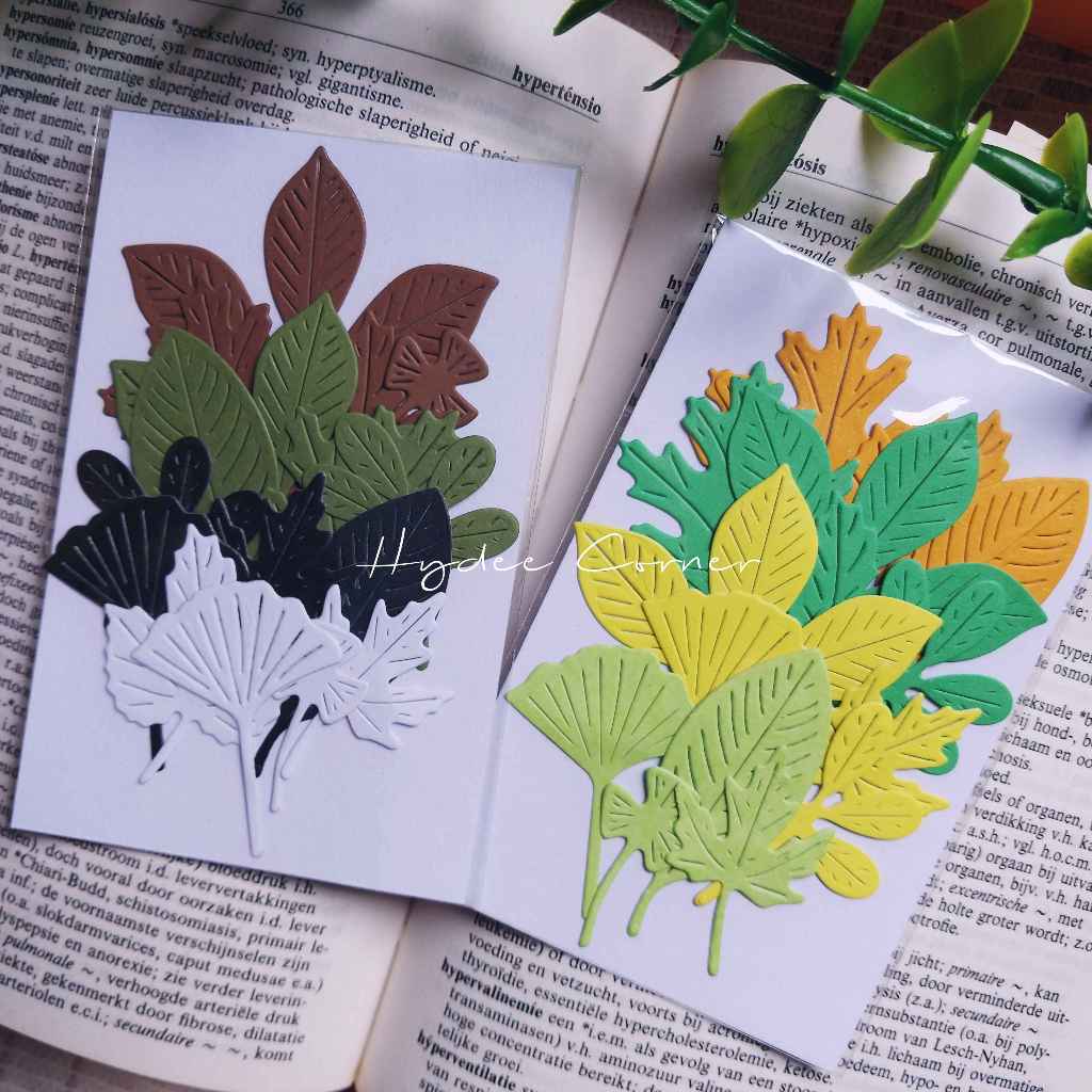 

16 pcs autumn leaves die cut paper for journaling scrapbooking Bujo / hiasan kartu ucapan