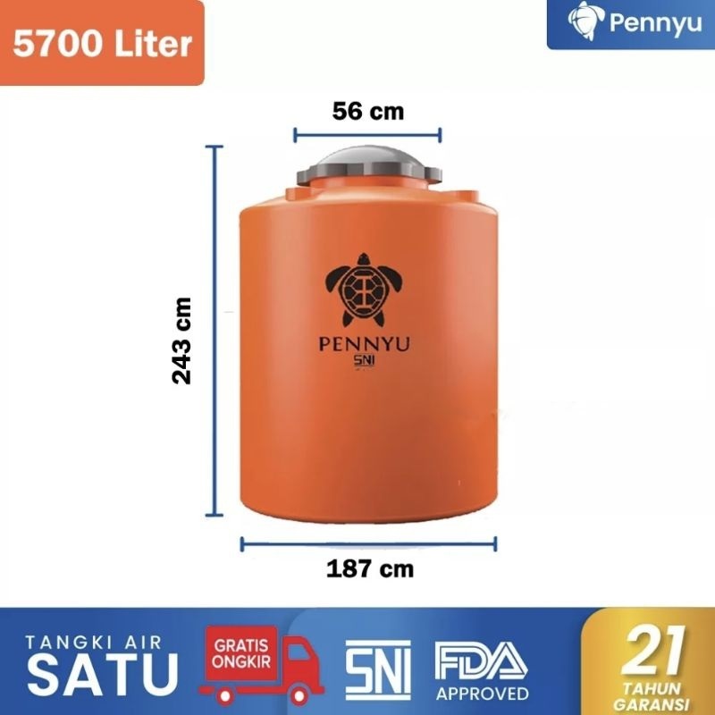 Tandon Air / Toren Air / Tangki Air Pennyu Ukuran 5000 Liter Invoice