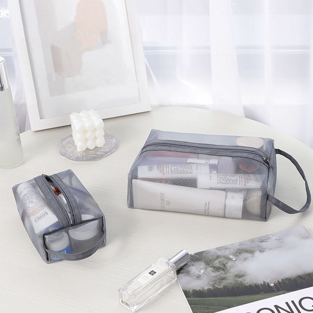 Tas penyimpanan alat make up jaring/ Travel bag makeup organizer pouch