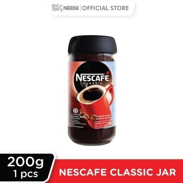 

NESCAFE CLASSIC KEMASAN JAR 200GR, BUBUK KOPI HITAM NIKMAT TINGGAL SEDUH.