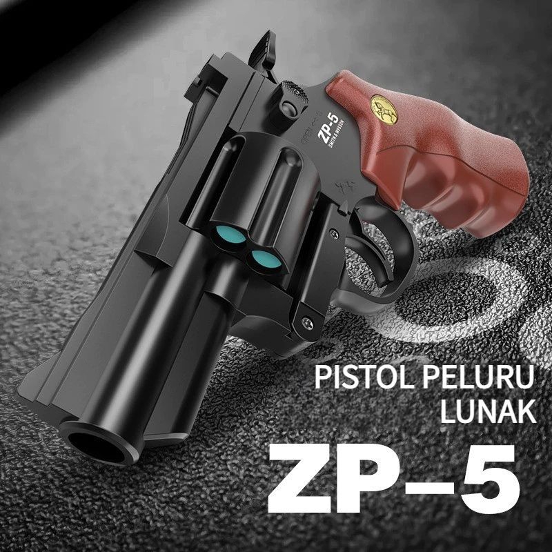 Mainan Pistol Revolver ZP 5 Peluru Busa