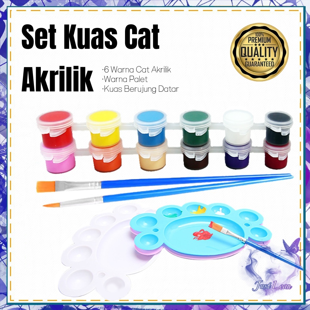 

6 Warna Cat Akrilik Set 3ml Set Kuas Cat Akriik Warna Palet Anak-anak Menggambar Cat Akrilik DIY Menggambar Plester Strip Perlengkapan Seni