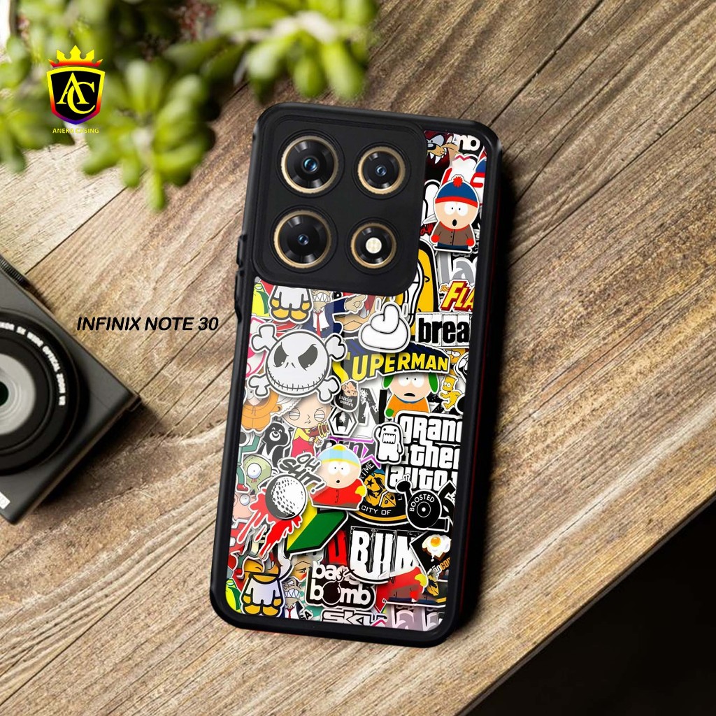 Grafiti softcase glossy dan hardcase 2D for Infinix Note 30 smartphone