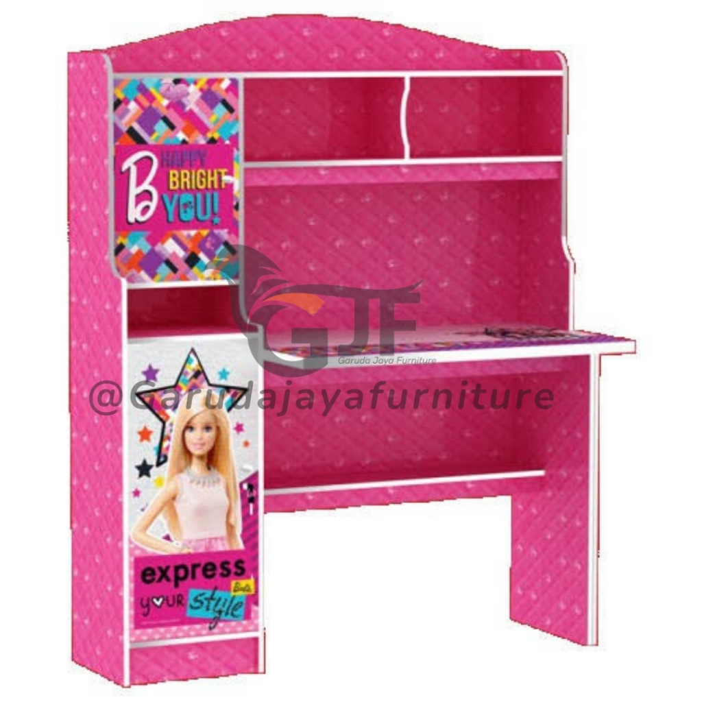 MEJA BELAJAR KARAKTER/MEJA BELAJAR BESAR/MEJA BELAJAR DENGAN LEMARI/MEJA KARAKTER ANAK BARBIE/MEJA B