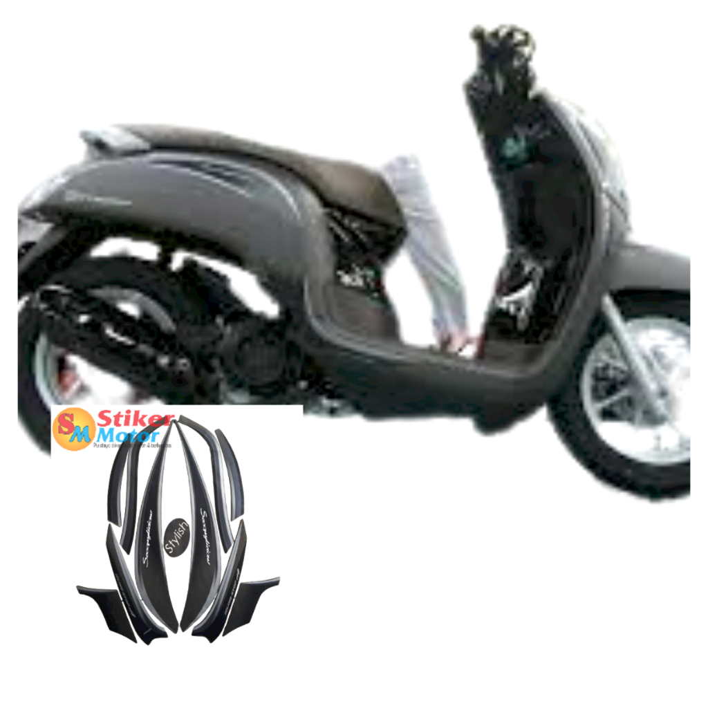 STICKER STRIPING LIS LES BODY MOTOR HONDA SCOOPY STYLISH 2018 MATTE BROWN