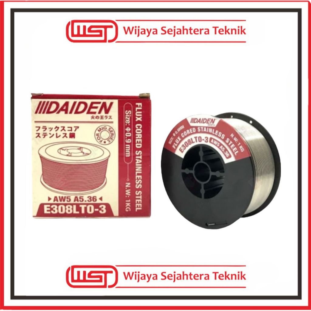 Kawat Las STAINLESS Steel DAIDEN MIG Flux Core Diameter 0.9mm 1Kg Flux
