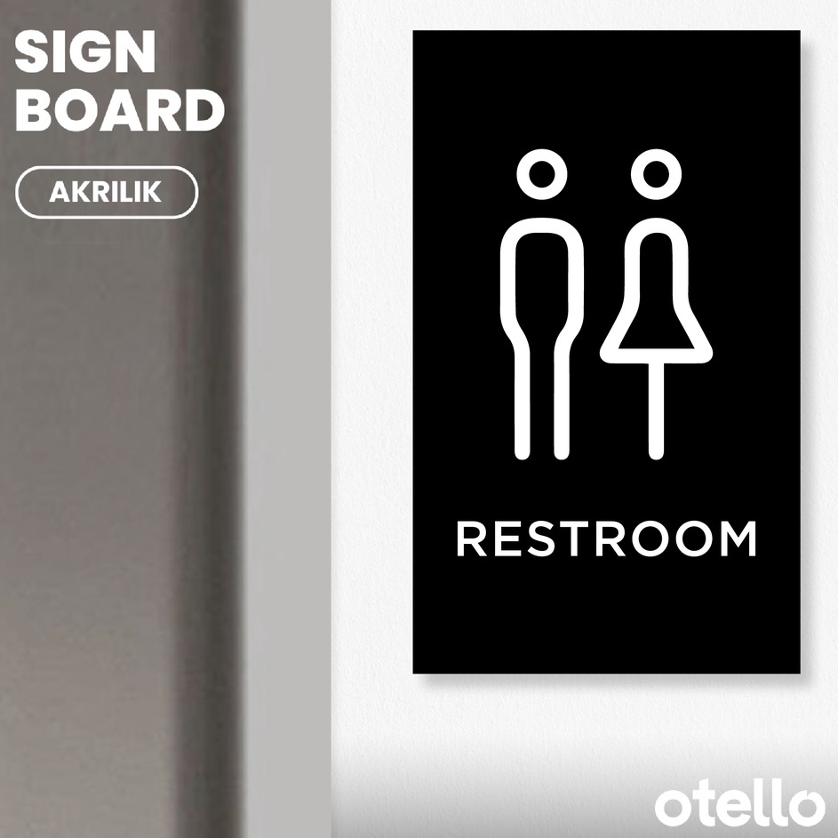 

Ready Stok Signage Papan Restroom Modern Sign Tanda Pintu Toilet Pria Wanita Icon WC Umum Cafe Restoran Kantor Papan Tempel Nama Ruang Sticker Dinding