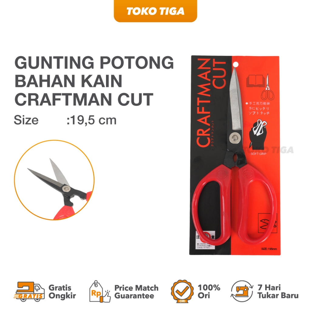 

Gunting Potong Bahan Kain Craftman Cut 8" / Gunting Tailor Ukuran 195mm