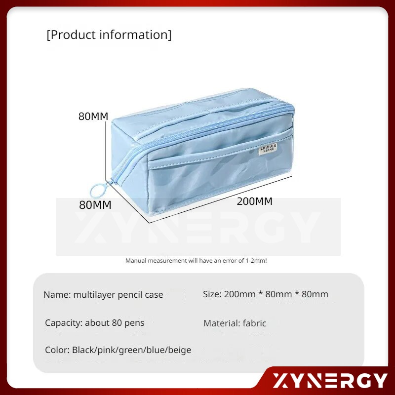 

Tempat Pensil Kanvas Berlapis Kapasitas Besar ZHIBIGE Organizer Alat Tulis Serbaguna Warna Pastel