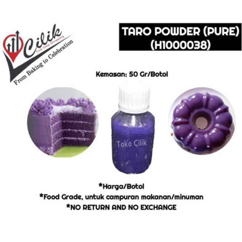 

taro powder pure repack tepung bubuk alas ubi ungu puding