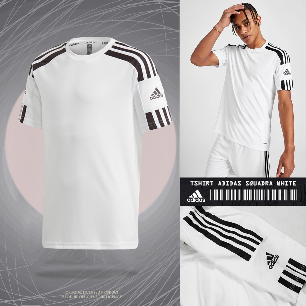 TEES ADIDAS SQUADRO WHITE KAOS ADIDAS SQUADRA PRIA LENGAN PENDEK GRADE ORIGINAL TSHIRT SPORTY PREMIU