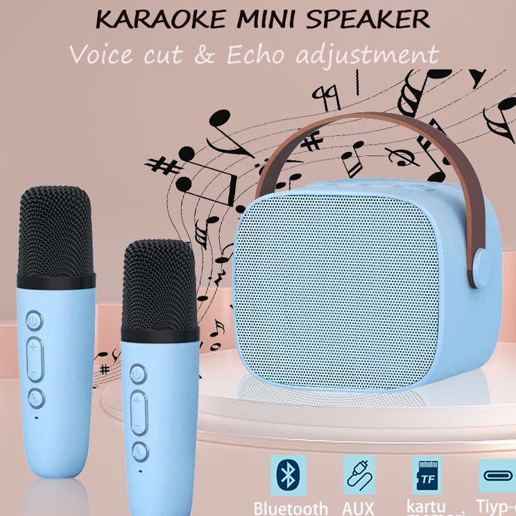 AHNSOCK Speaker Microphone Karaoke Mini Pobel Bluetooth Speaker Microphone 2Mic 1 K1 Speaker Bluetoo