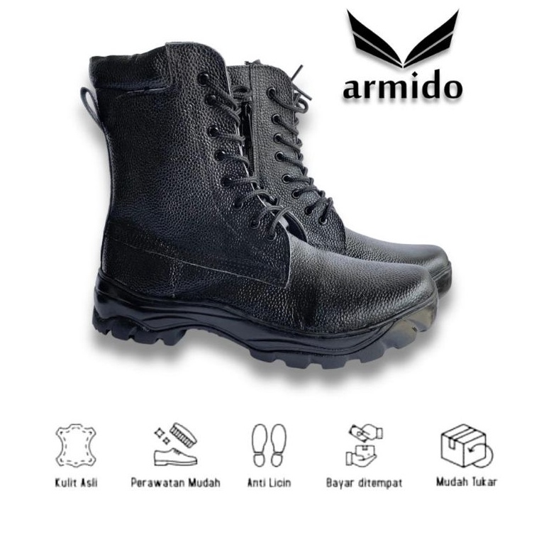 ART L6C SEPATU PDL KULIT JERUK TNI POLRI SECURITY SEPATU PDL LINMAS KULIT JERUK SEPATU PDL TNI KULIT