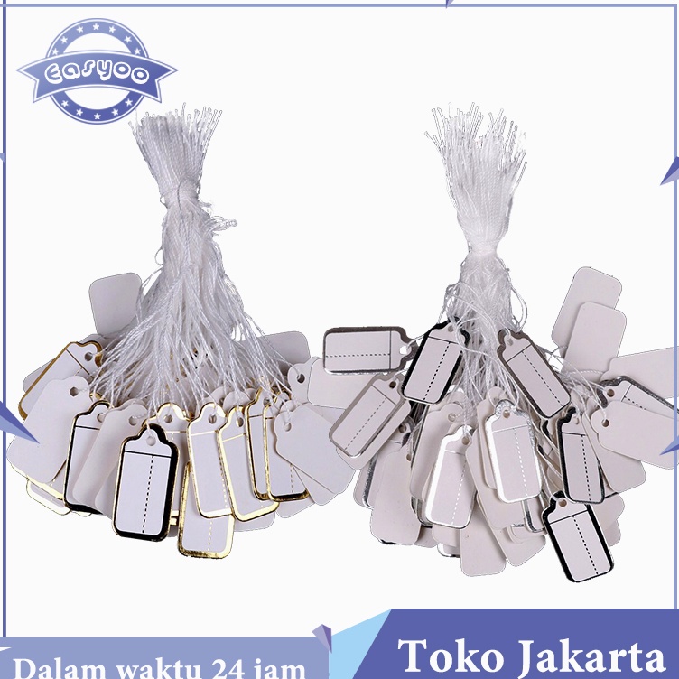 

Paling Popular 5pcs Label Harga Baju GoldSilver Label Harga Kosong Warna Putih Dengan Tali Untuk Perhiasan