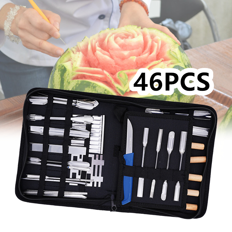 Kekebaharu_ - 46pcs Pisau Ukir Buah Pisau Garnish Pisau Carving Set Lengkap