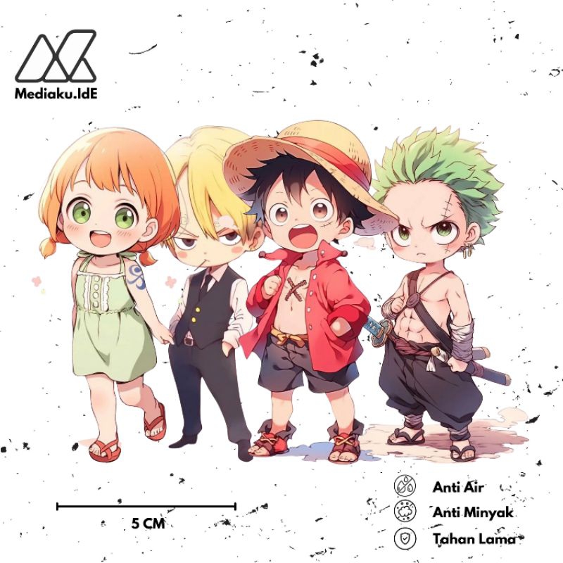 

Stiker Anime One Piece Chibi 4 Pcs Laminasi Glossy Anti Air dan Anti Minyak
