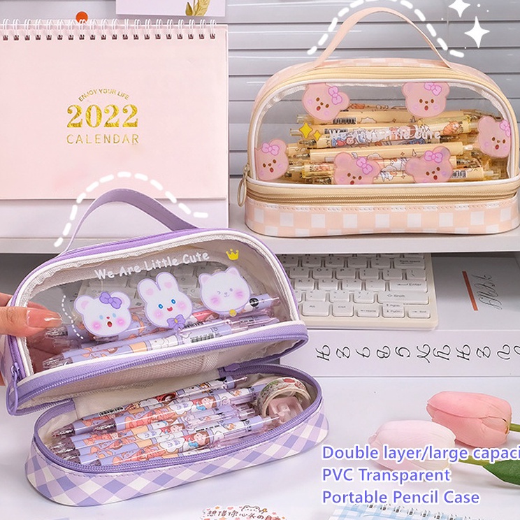 

Teknologi Terkini Kartun Baru Kapasitas Pen Bag Storage Bag untuk mahasiswa SMA Junior Poble Cute Simple Stationery Box