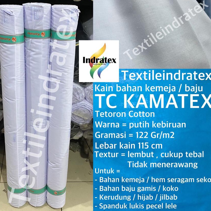 Terbaru 33  per setengah meter  Kain katun jepang TC KAMATEX warna PUTIH lebar 115 cm bahan meteran 
