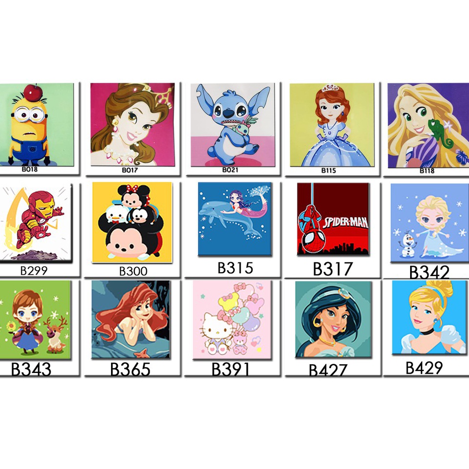 

Pasti Murah LUKISAN KANVAS BELAJAR MELUKIS PAINT PAINTING BY NUMBER 2X2CM KARAKTER KARTUN