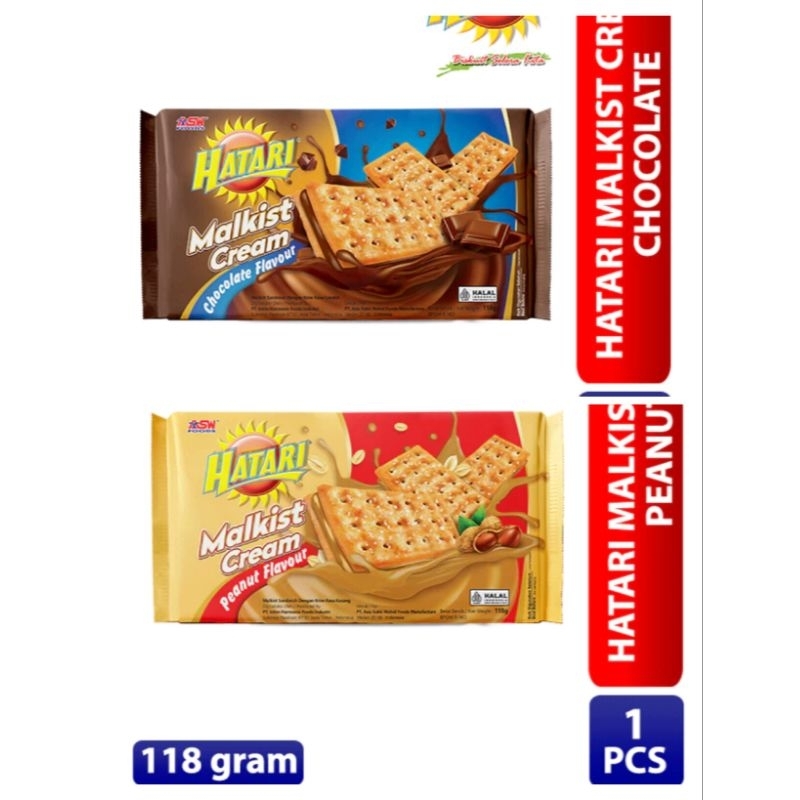 

Hatari MALKIST CRACKER CREAM peanut / coklat 108 gram