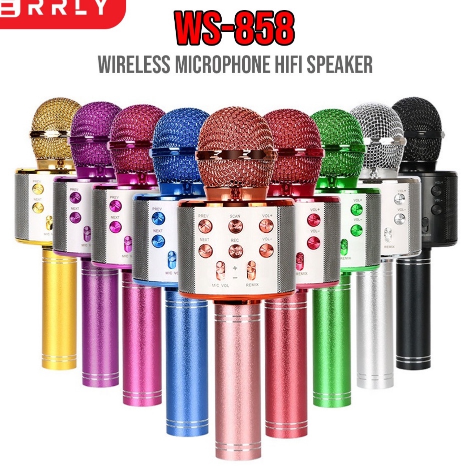 Mic Karaoke Mikrofon Original Wireless Bluetooth Mic Smule ERRLY WSTER WSTER WS858 WS858 WS 858