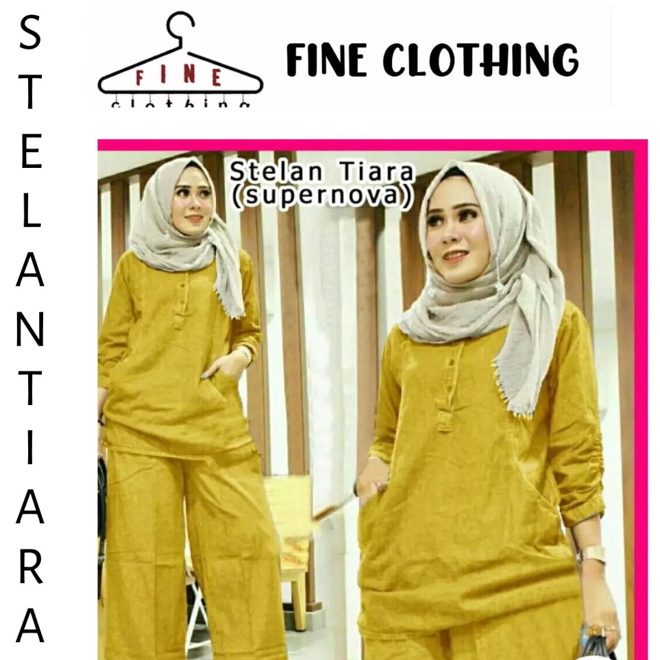 FC SETELAN TIARA Setelan Muslim Wanita Dewasa Jumbo Pakaian Gamis Hijab Kekinian Set Celana dan Baju