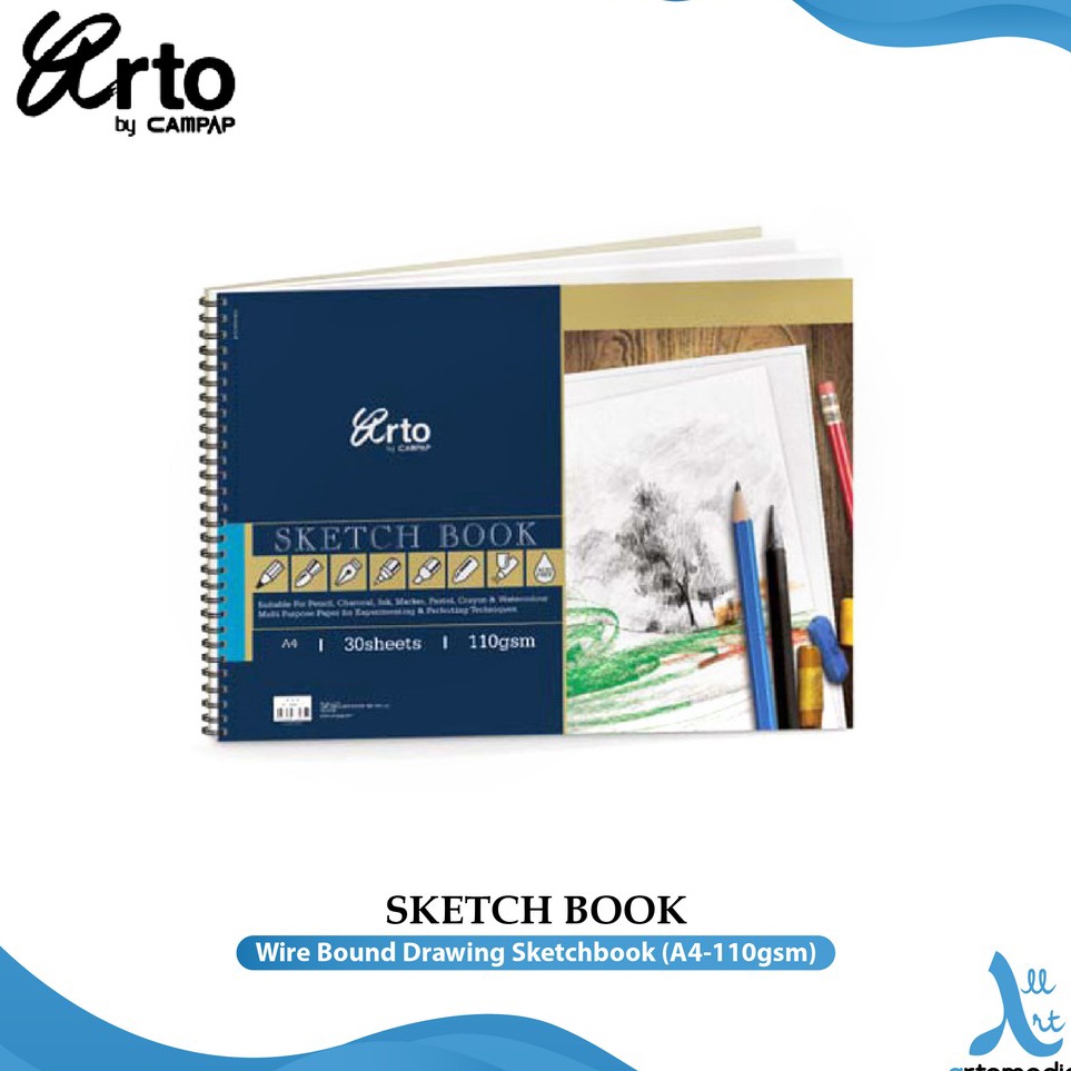 

Arto A4 11gsm Wire Bound Drawing Sketchbook